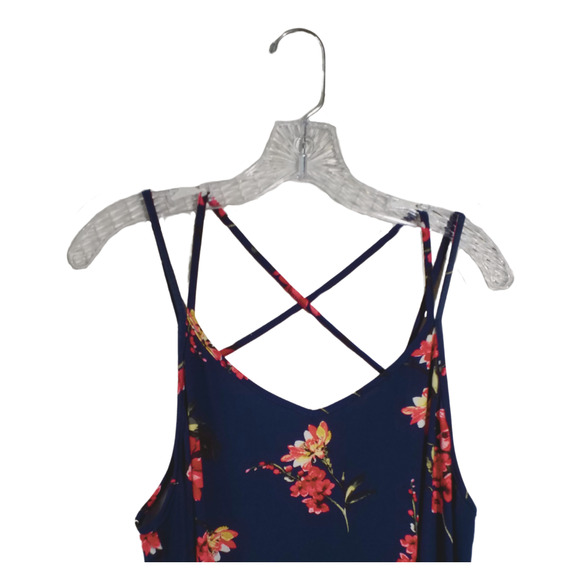Papermoon Basima Floral Tank | Strappy Back | Navy Pink | Size 2X | NWT - Picture 2 of 7